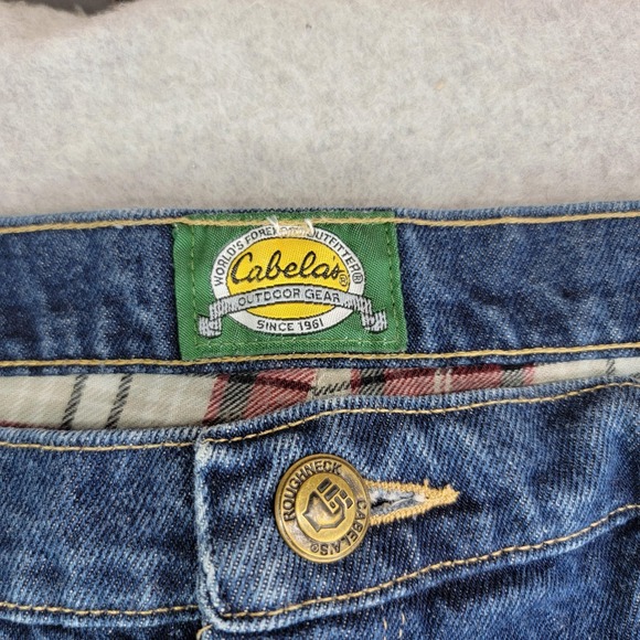 Cabela's Roughneck Jeans Mens 40x32 Blue Flannel Lined Relaxed Fit Denim Pants - Picture 4 of 16